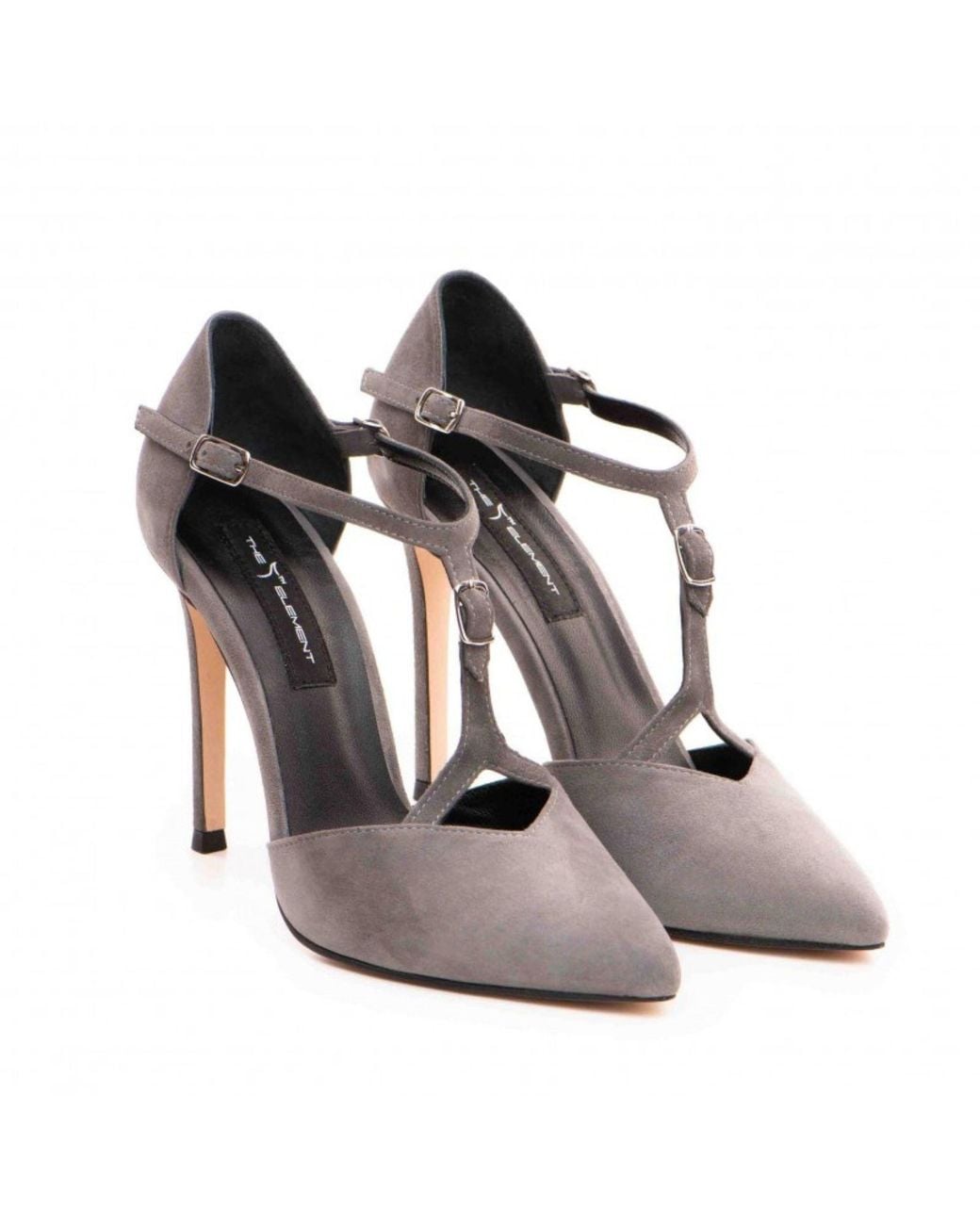The 5Th Element Gray Freya T-Strap Pumps
