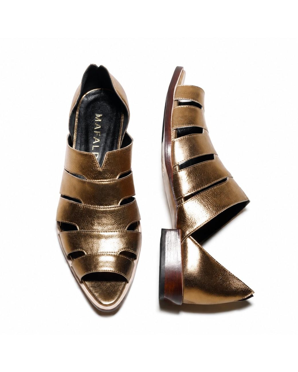 Mafalda Brown Gisele Peep-Toe Sandals