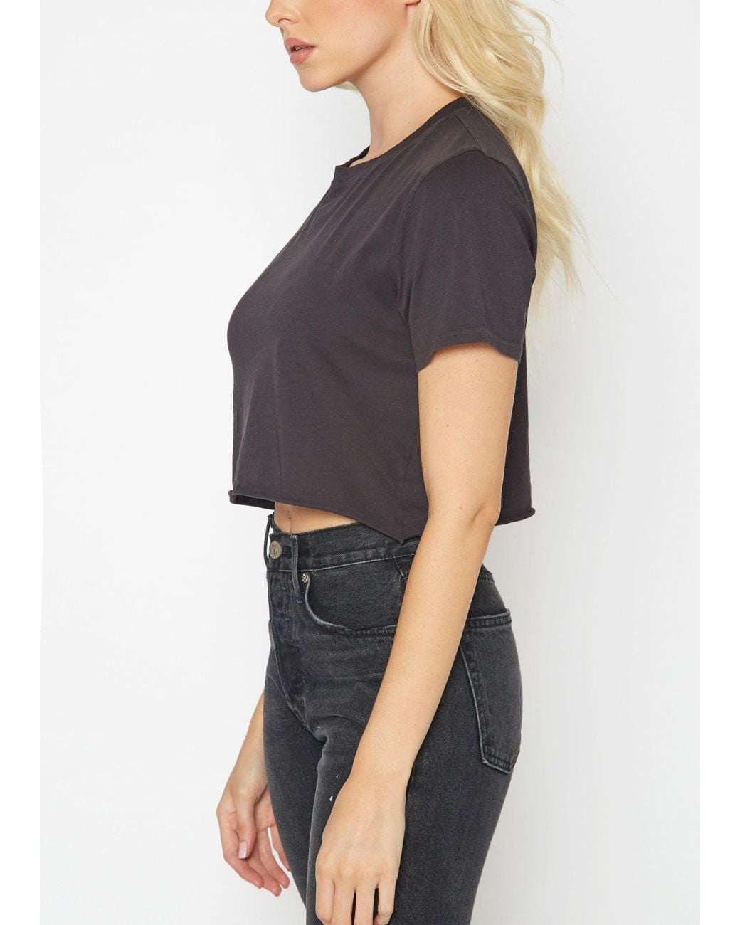 NOEND Black Cropped Loose Tee