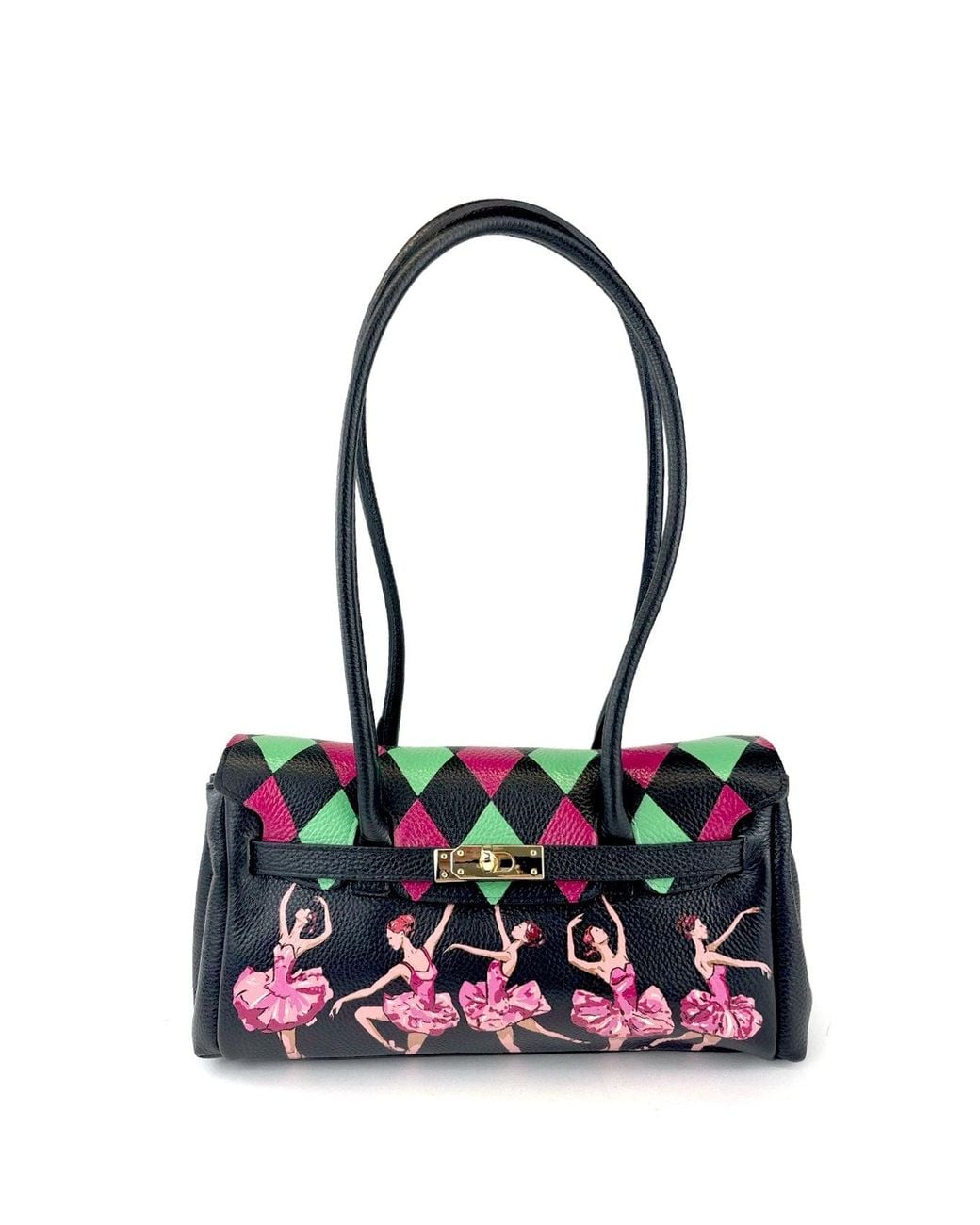 Maison Rubaiyat White Colette Hand-Painted Leather Shoulder Bag – Ballerinas