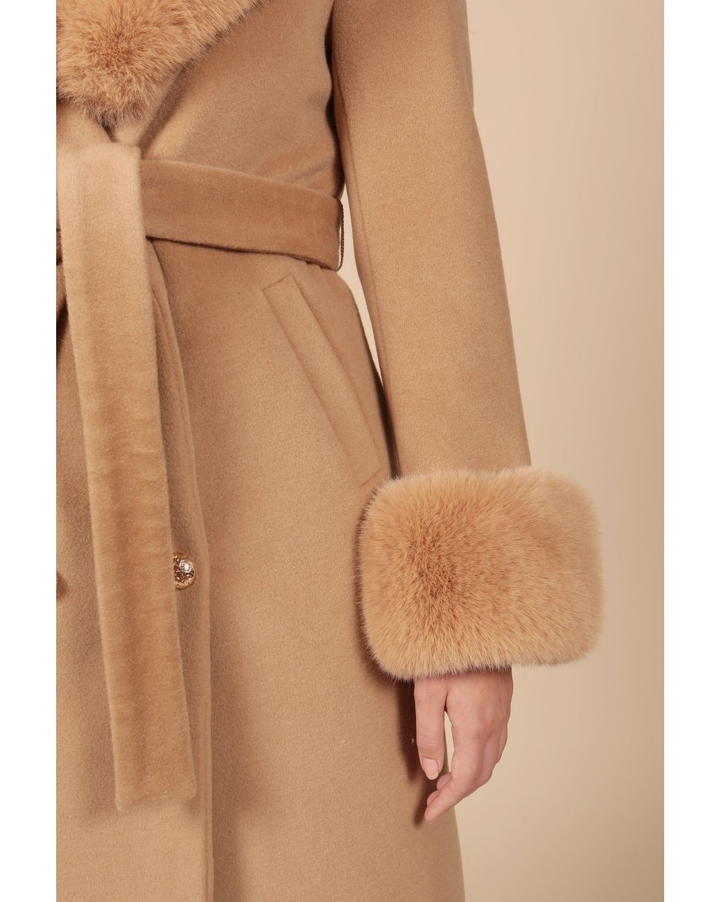 Santinni Brown Marlene Cashmere & Wool Coat