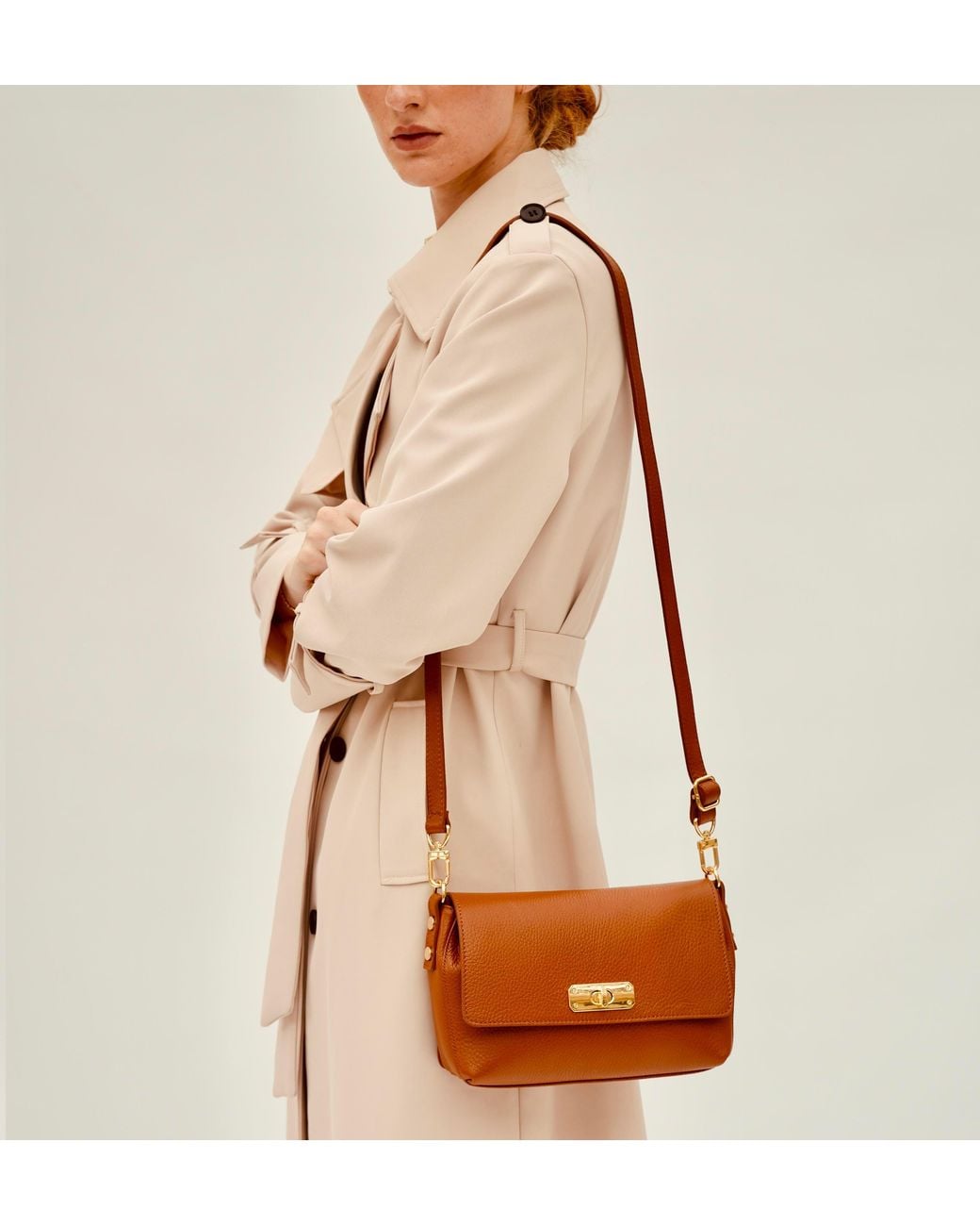Apatchy London Brown The Maisie Midi Tan Leather Bag