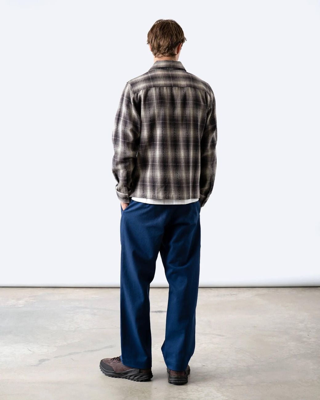 Far Afield Gray Kali Check Busey Shirt for men