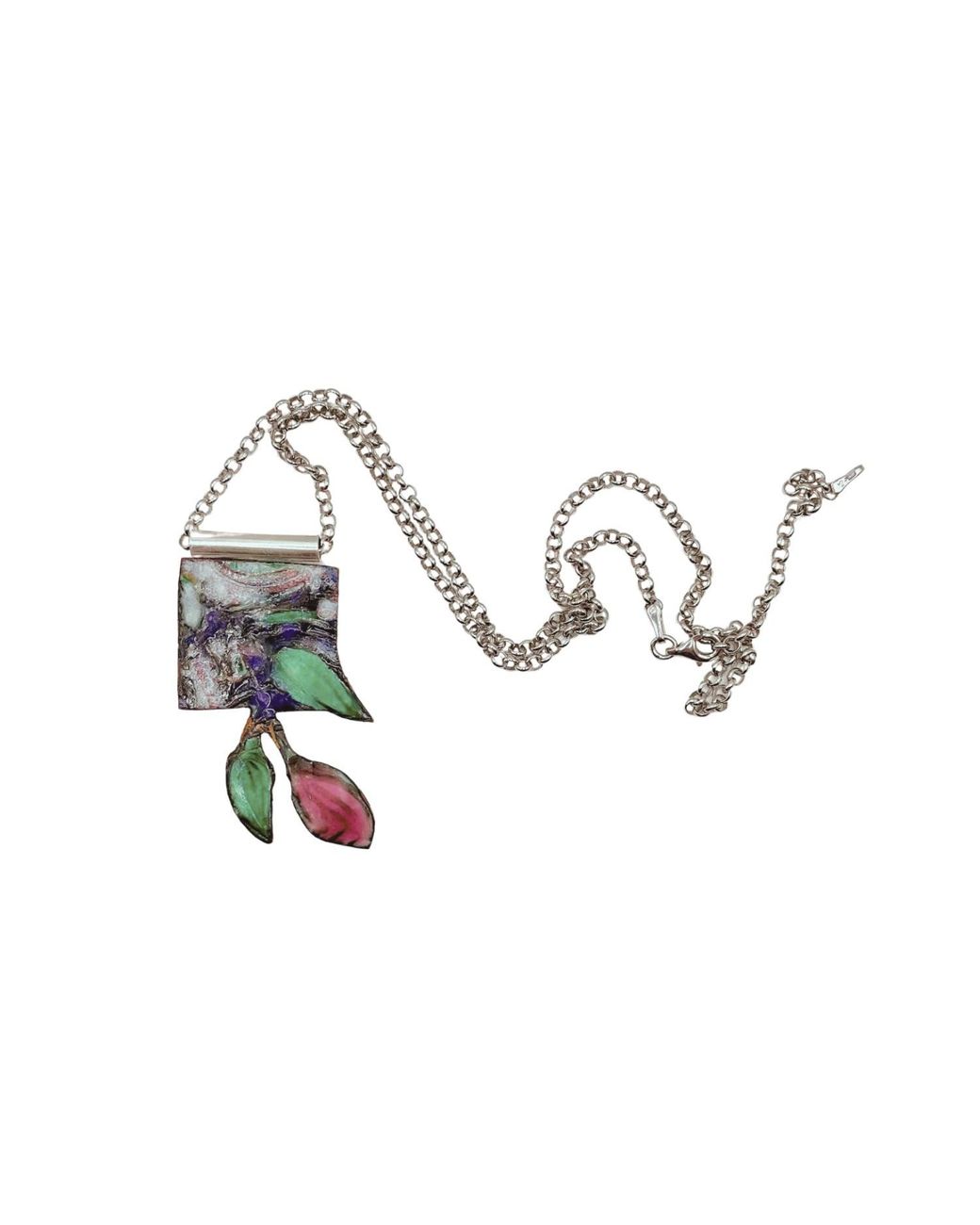 Amy Delson Jewelry Green Paula Enamel Flower Necklace