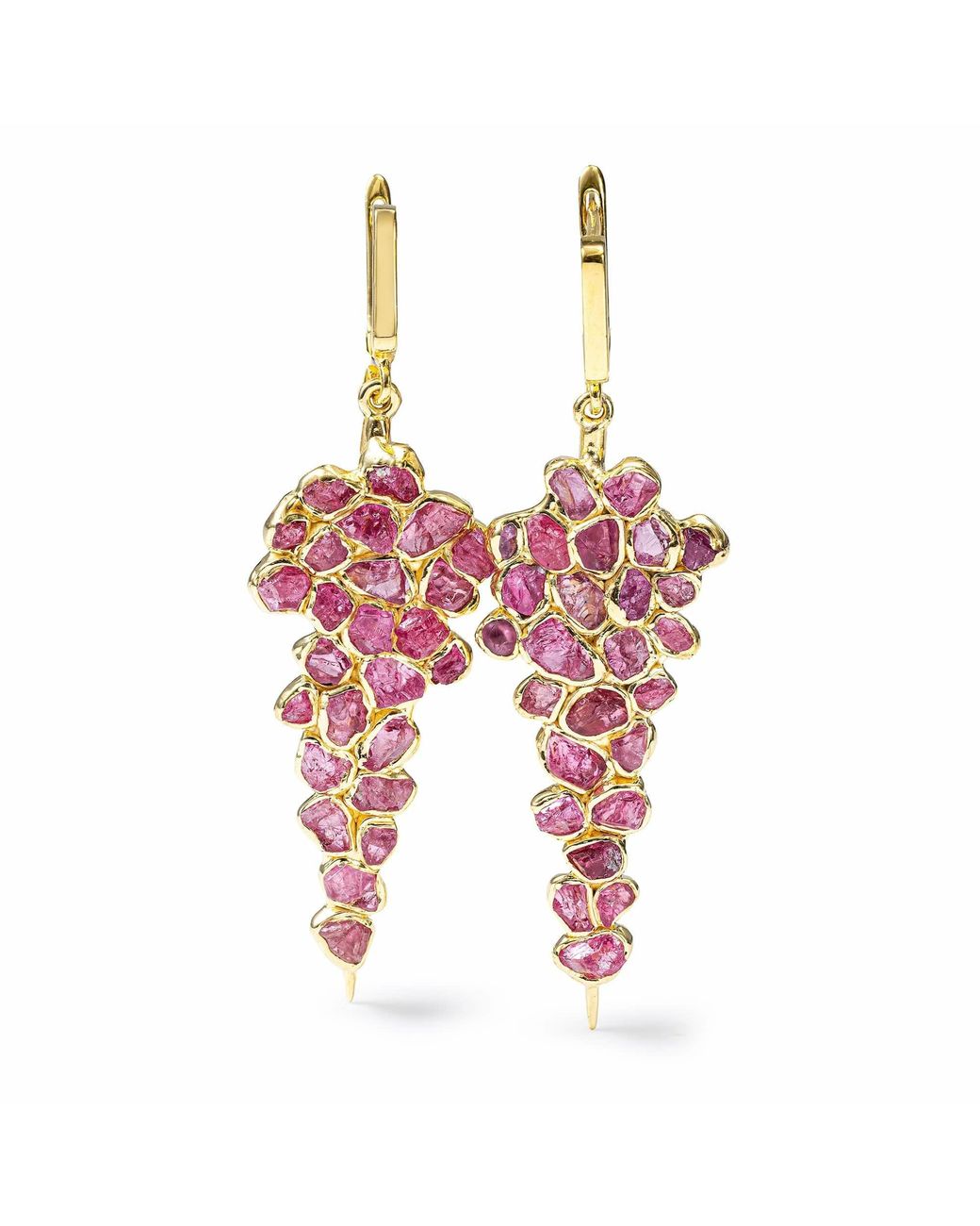 German Kabirski Red Tarina Handcrafted Plated Earrings With Spinel