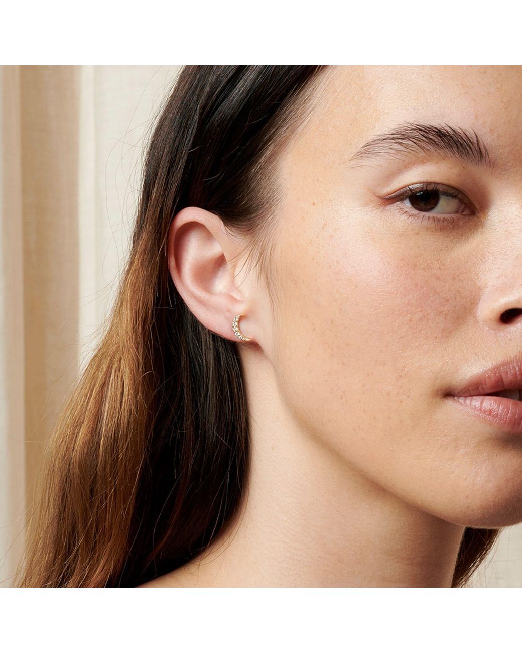Zoe & Morgan Metallic Luna Diamond Stud Single