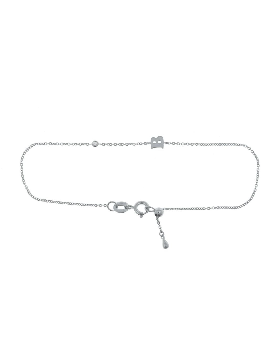 Genevieve Collection Metallic 18K Initial Diamond Bracelet