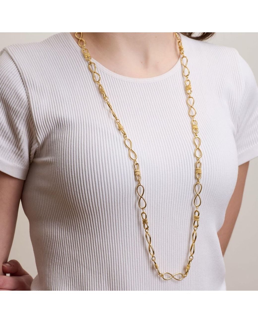 Caramel Vintage Jewellery Metallic Infinity Link Chain Necklace