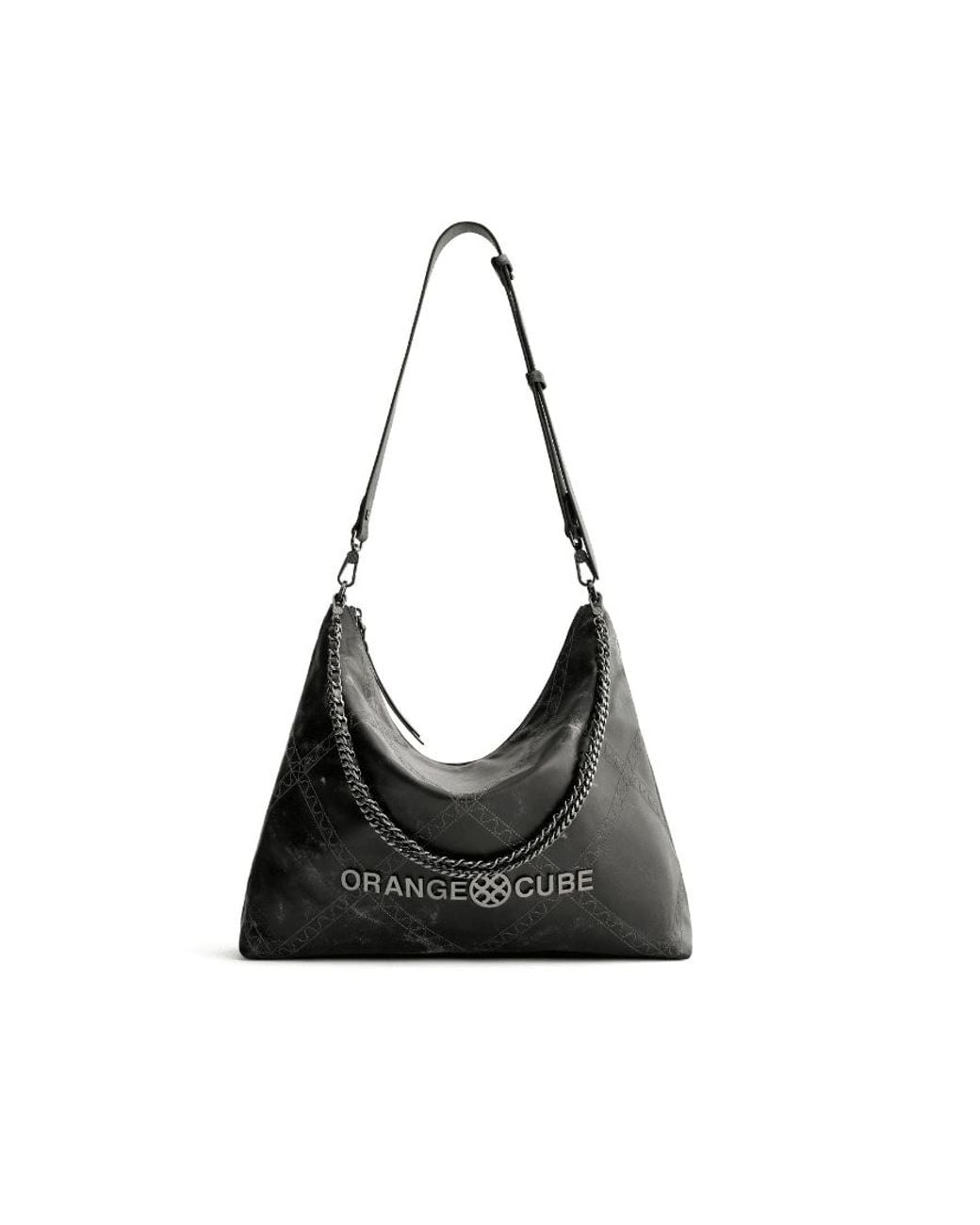 Orange Cube Black Metropolitan Crossbody Bag