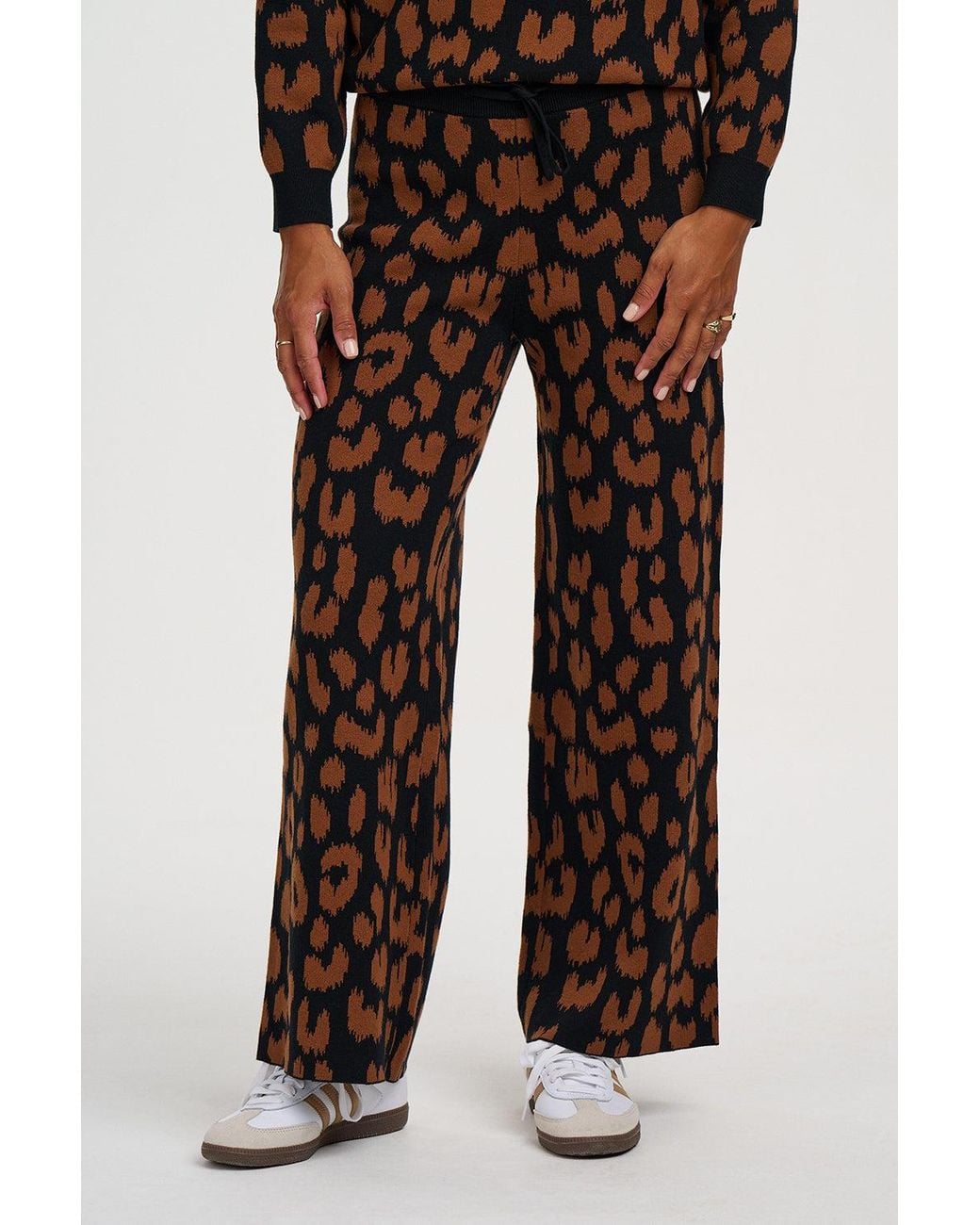 Sugarhill Brown Paulette Knitted Trousers Leopard