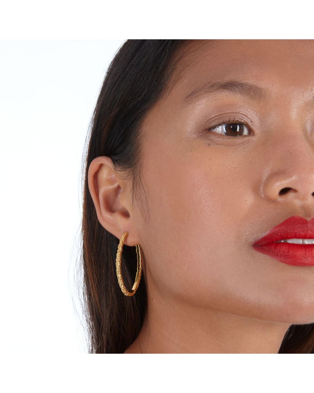 Lucy Quartermaine Metallic Large Hula Hoop Earrings