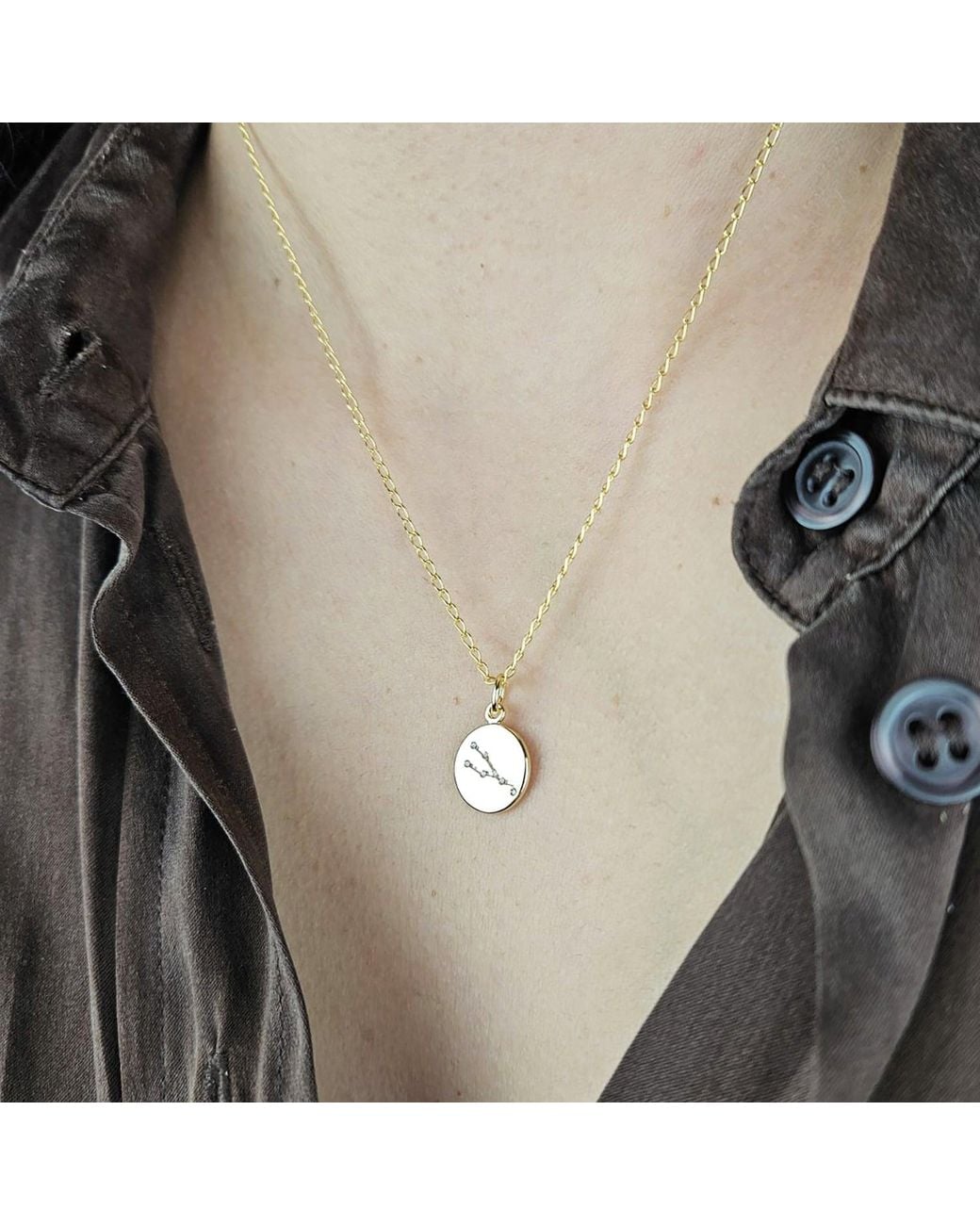 Sophelia Metallic Taurus Plated Constellation Star Map Pendant Charm Necklace
