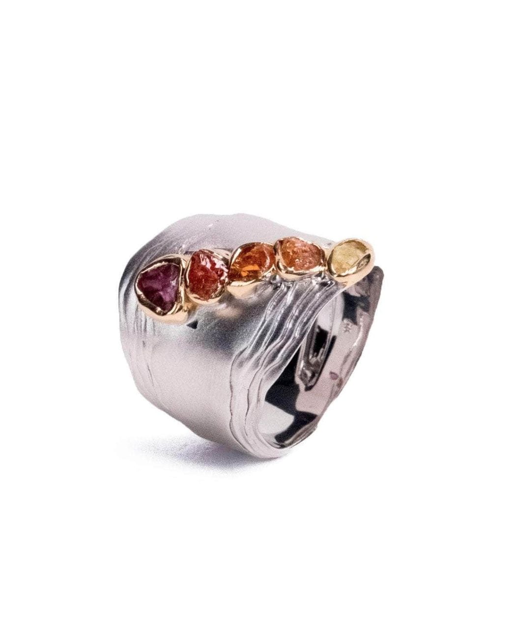 German Kabirski White Stratu Mixed Stones Ring