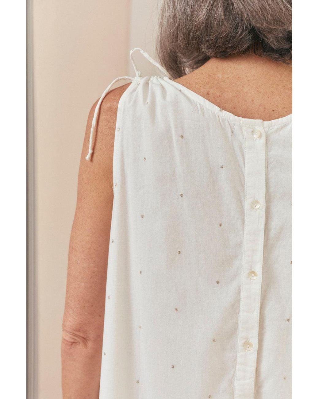 Adrift Clothing White Millie Reversible Bubble Hem Dress