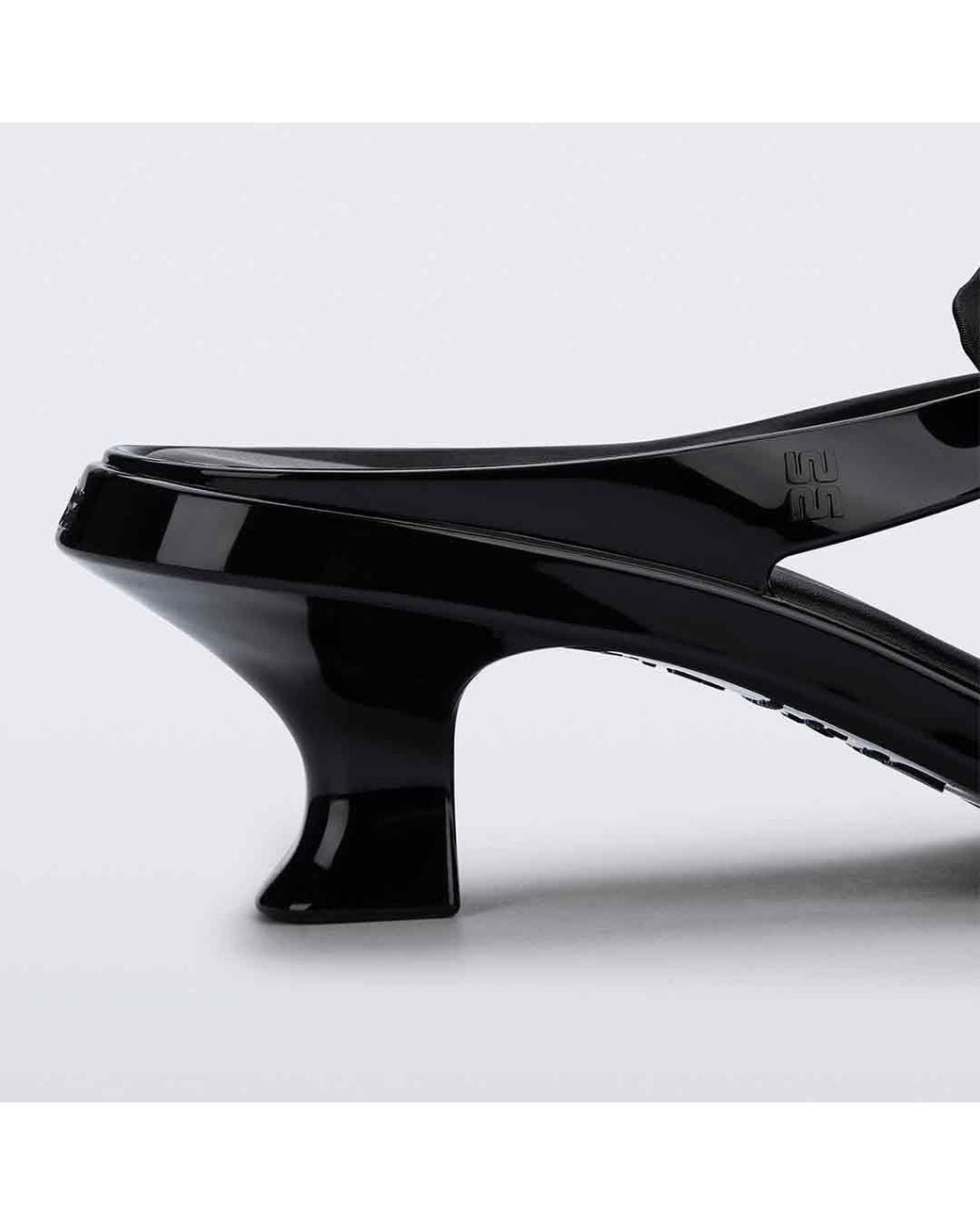 Melissa Black Thong Kitten Heel Petals