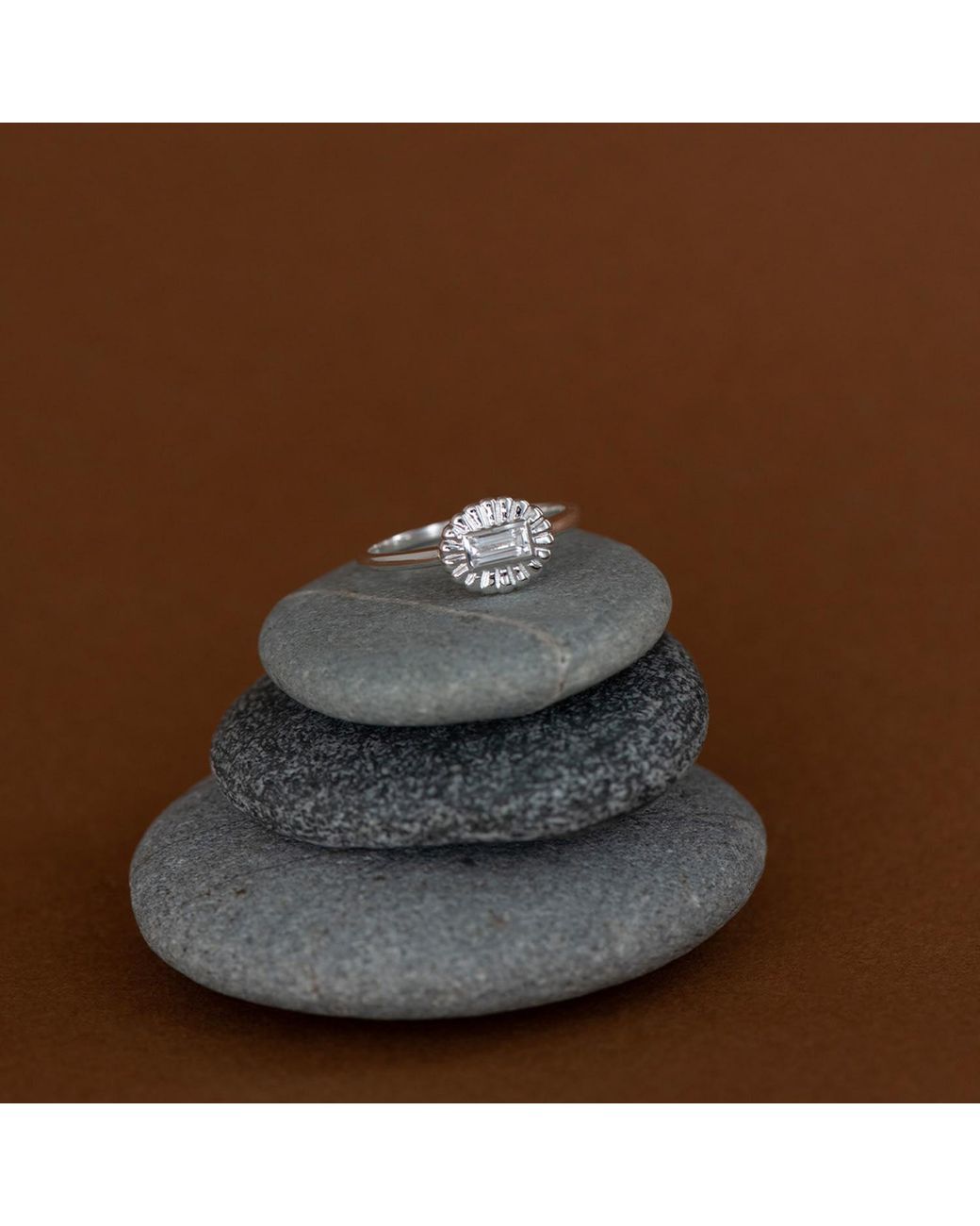 Zoe & Morgan White Odette Ring With Topaz