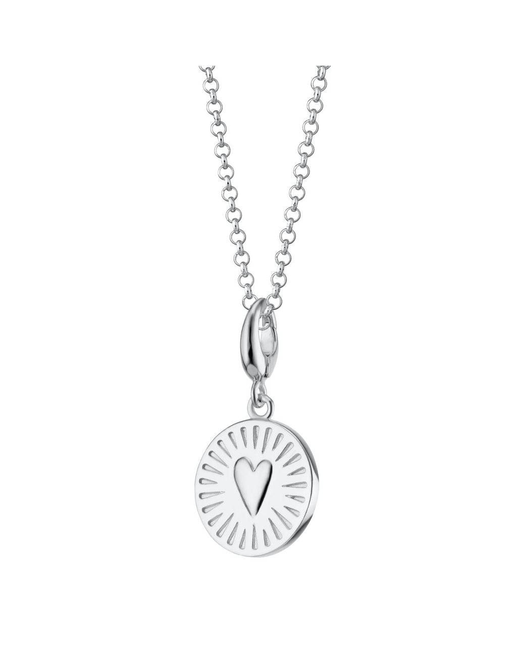 Lily Charmed Metallic Sterling You Have My Heart Disc Charm Necklace