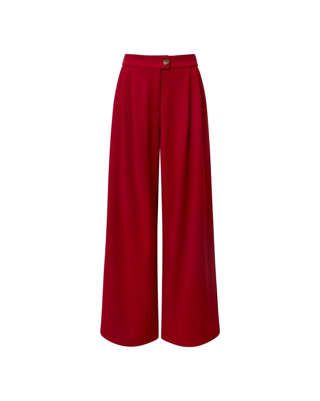 James Lakeland Red Burgundy Wide Leg Suit Trousers