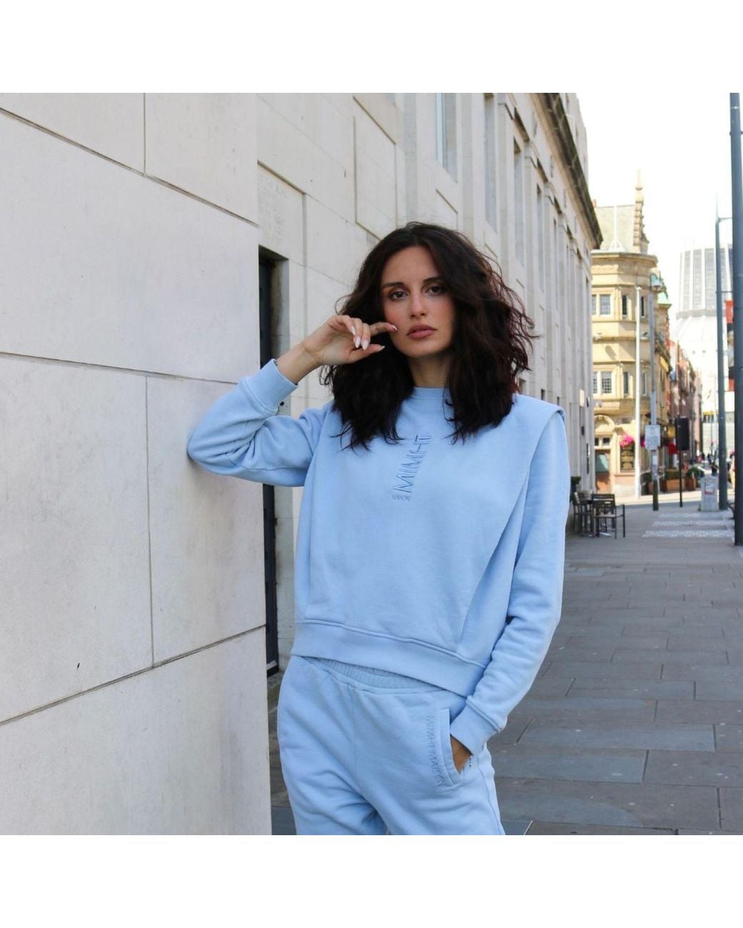 Mimhi Maison Blue Shoulder Pad Cotton Sweatshirt – Baby