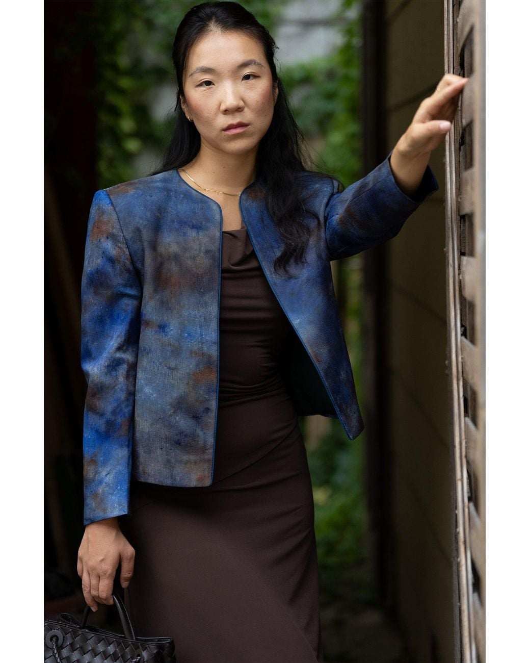 Stovaria Blue Midnight Pure Silk Statement Jacket