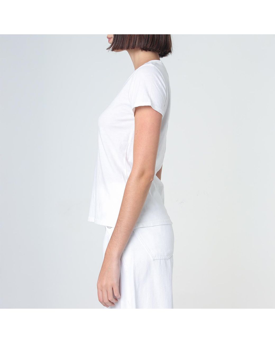 NOEND White Supima Cotton V Neck Tee