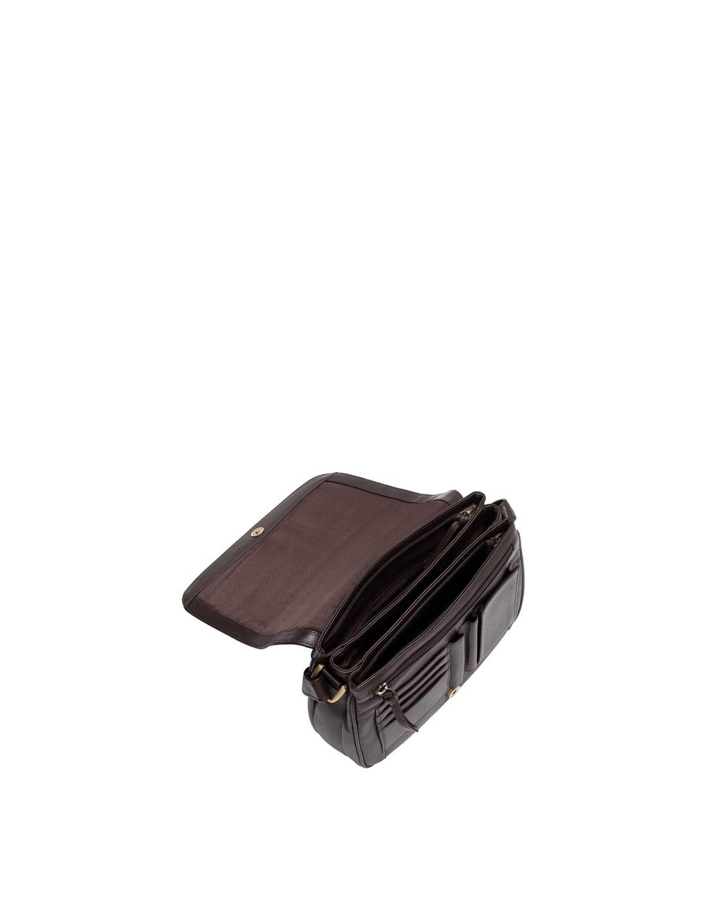 Lloyd Baker Brown Nahan Flap-Over Leather Crossbody Bag