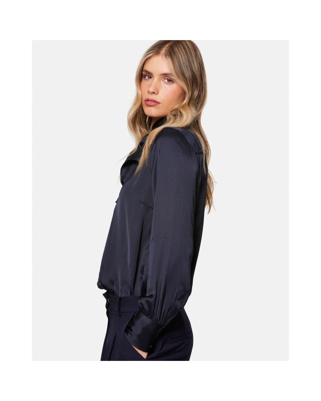 Helen Mcalinden Blue Anastasia Pussybow Blouse