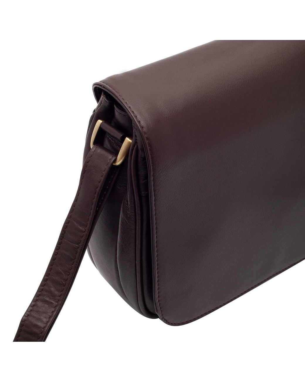 Lloyd Baker Brown Nahan Flap-Over Leather Crossbody Bag