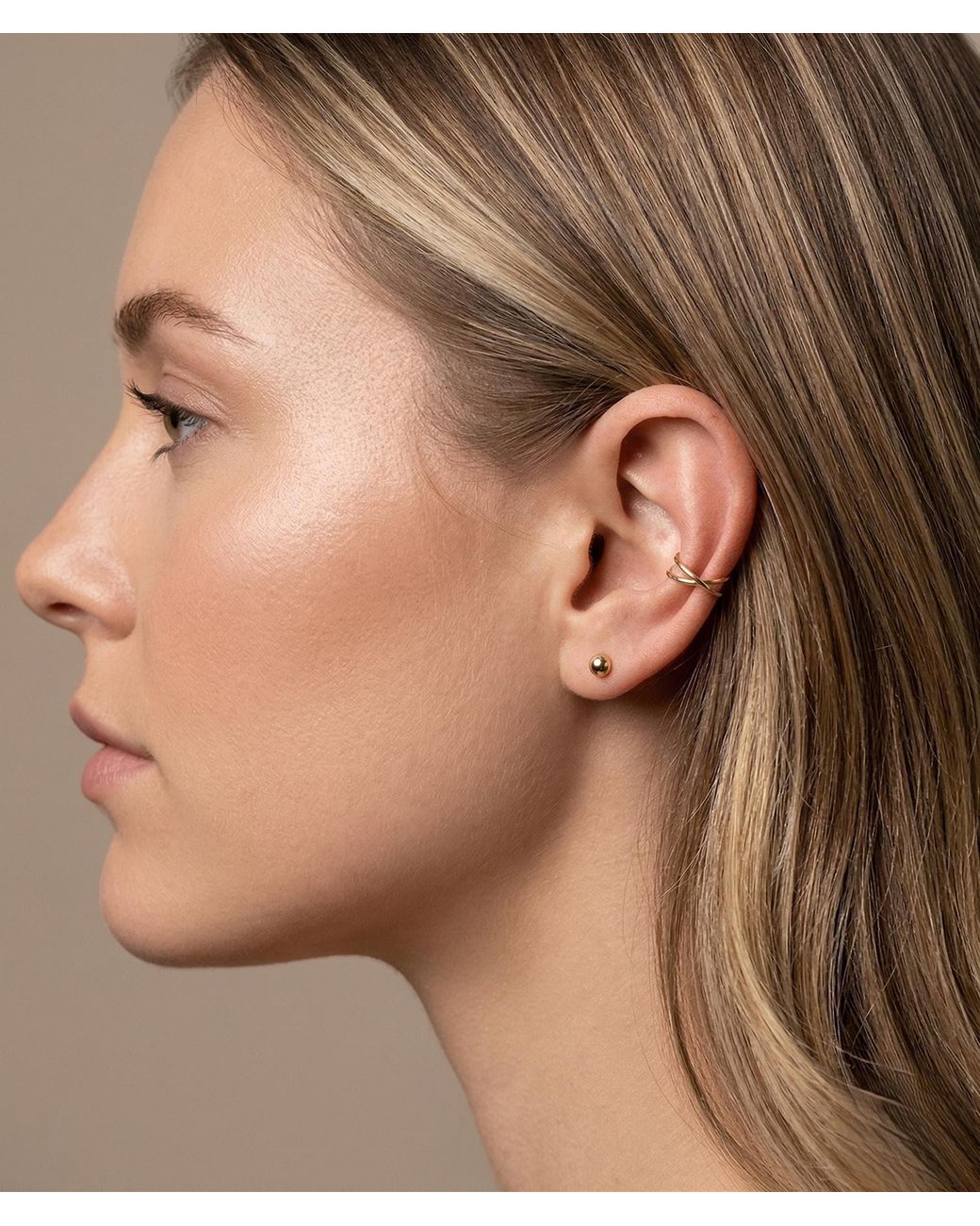 Zahav Jewelry Metallic 14K Solid Continuous Ear Cuff