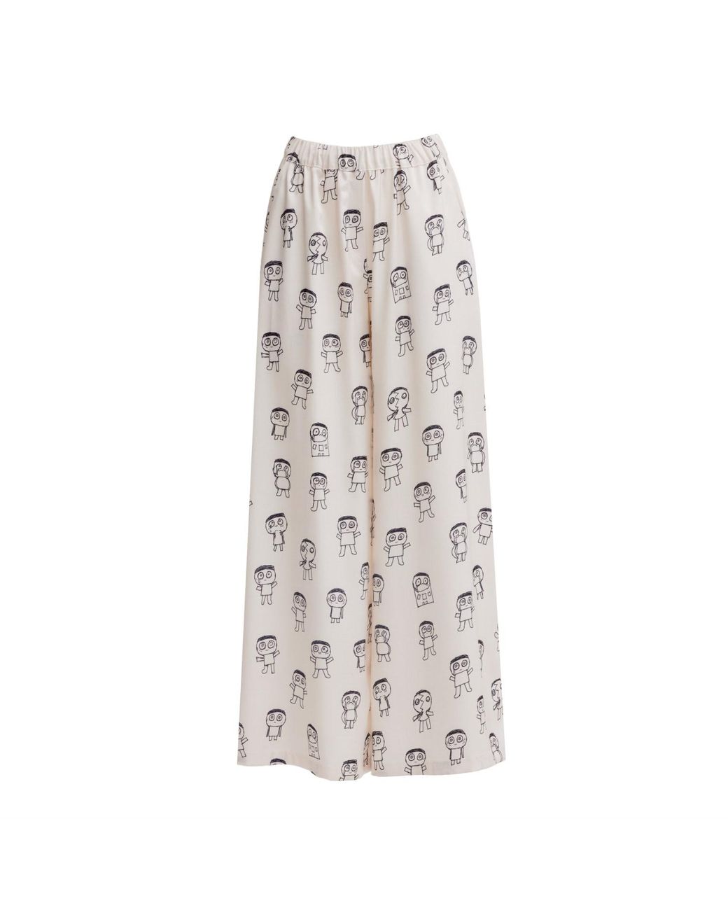 Julia Allert Gray Neutrals Art Print Longline Blouse & Wide-Leg Co-Ord Set – Ivory