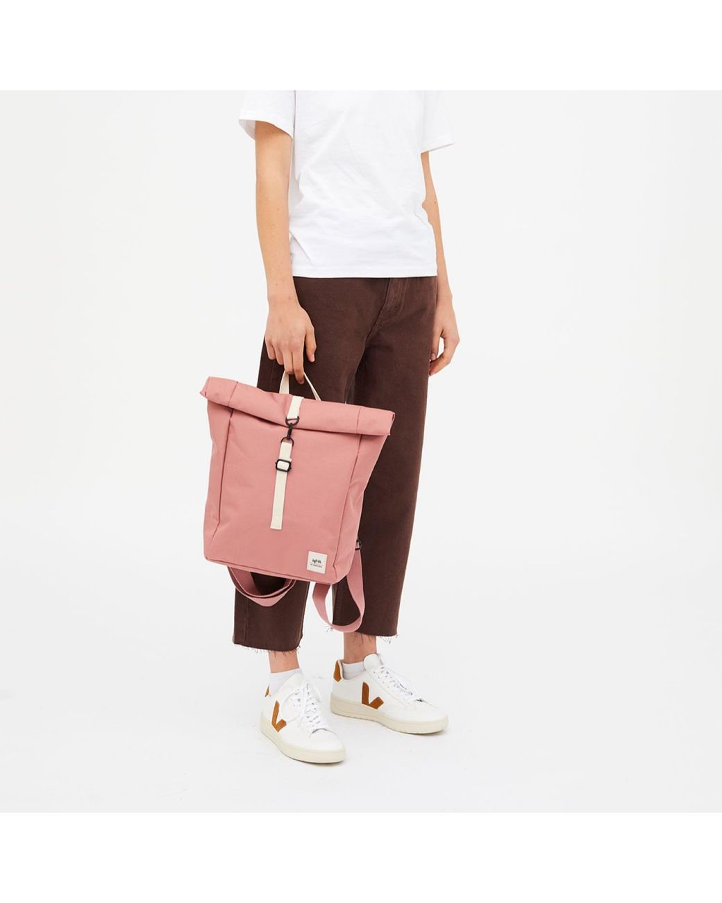 Lefrik Pink Roll Top Mini Backpack Dust