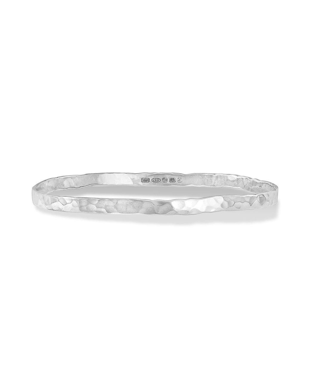 Dower & Hall White Hammered Bangle