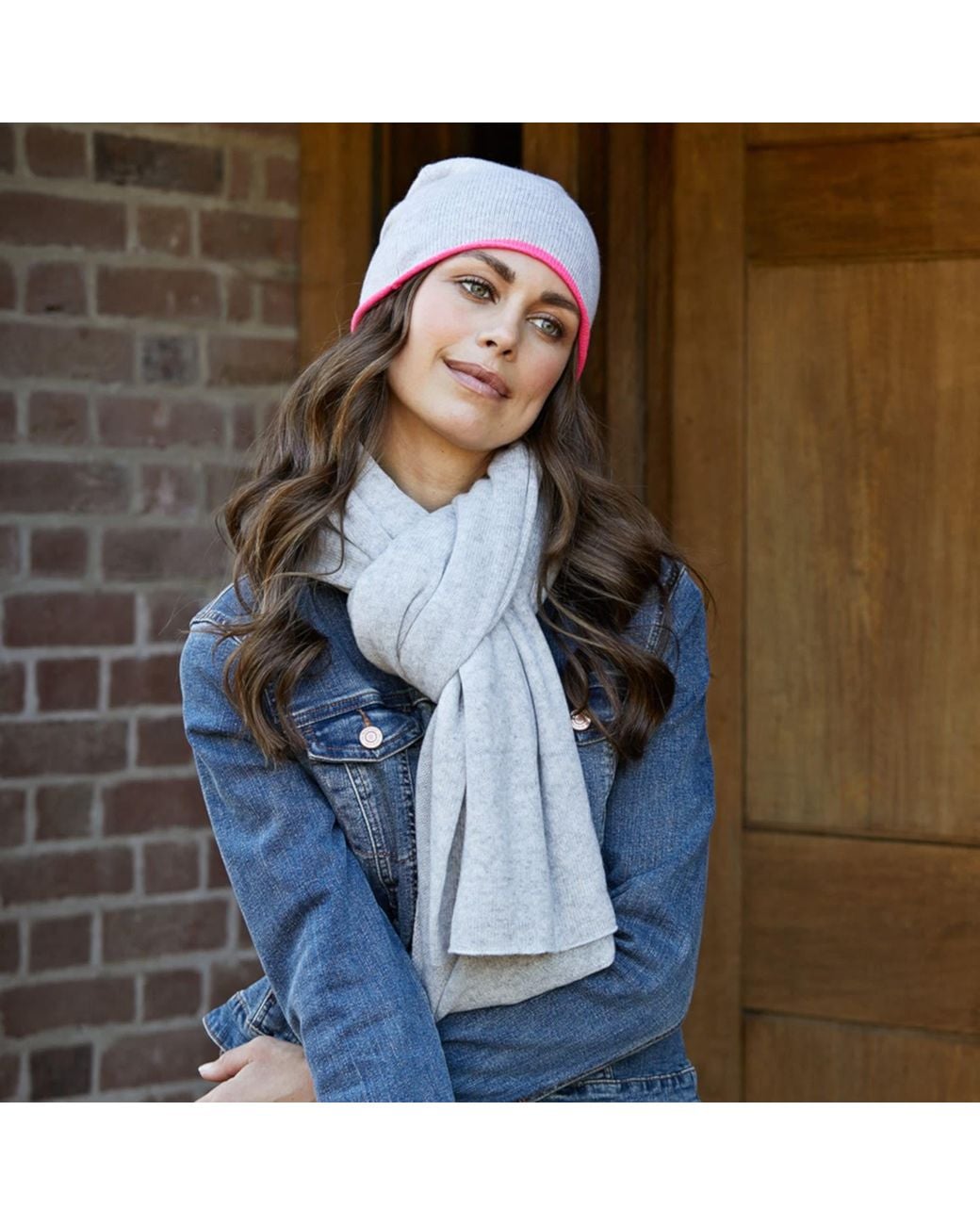 Cove Gray Cashmere & Beanie Hat