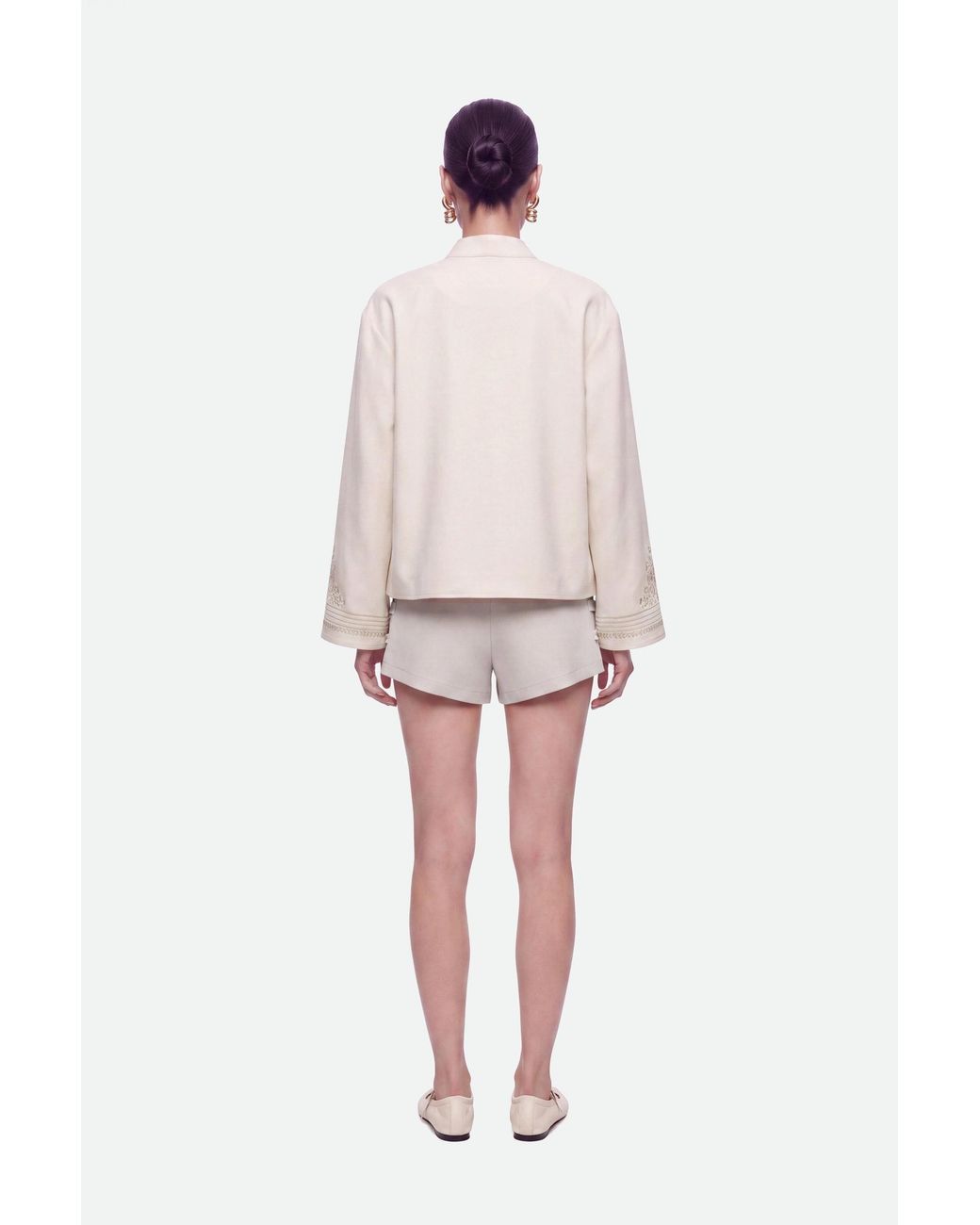 Nocturne Natural Embroidery Detail Oversized Jacket