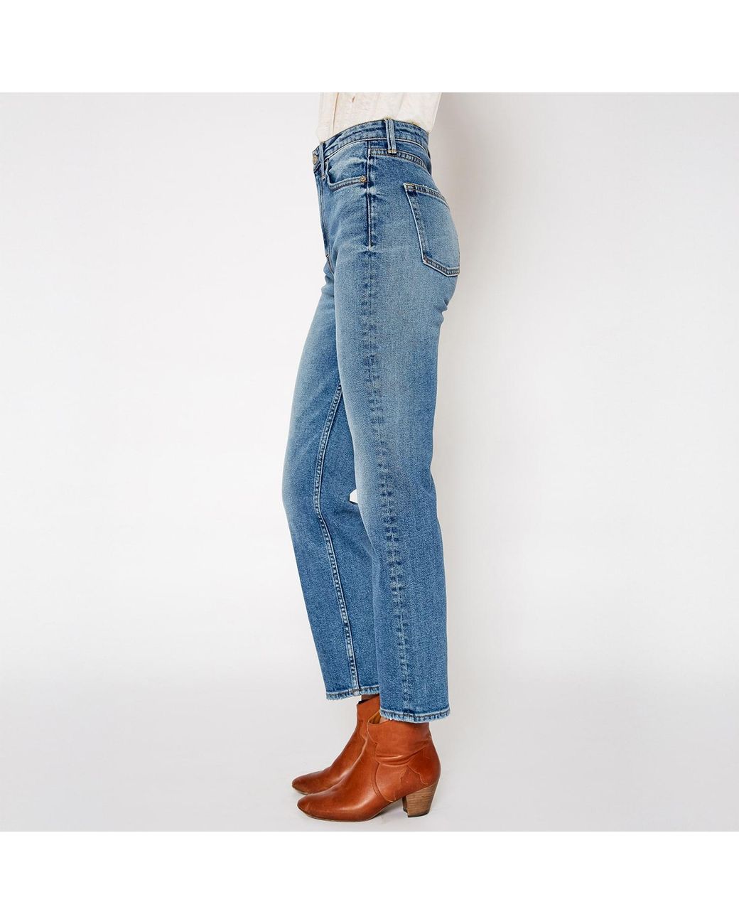 NOEND Blue Dru Mom Straight Jeans