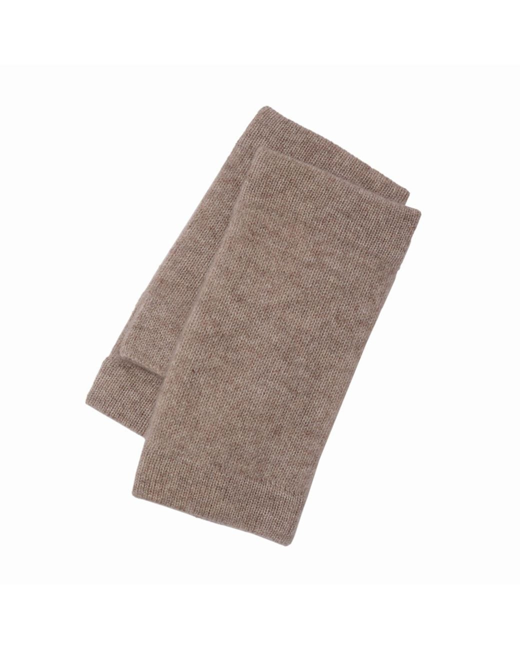 Cove Brown Cashmere Chunky Wrist Warmers Fawn