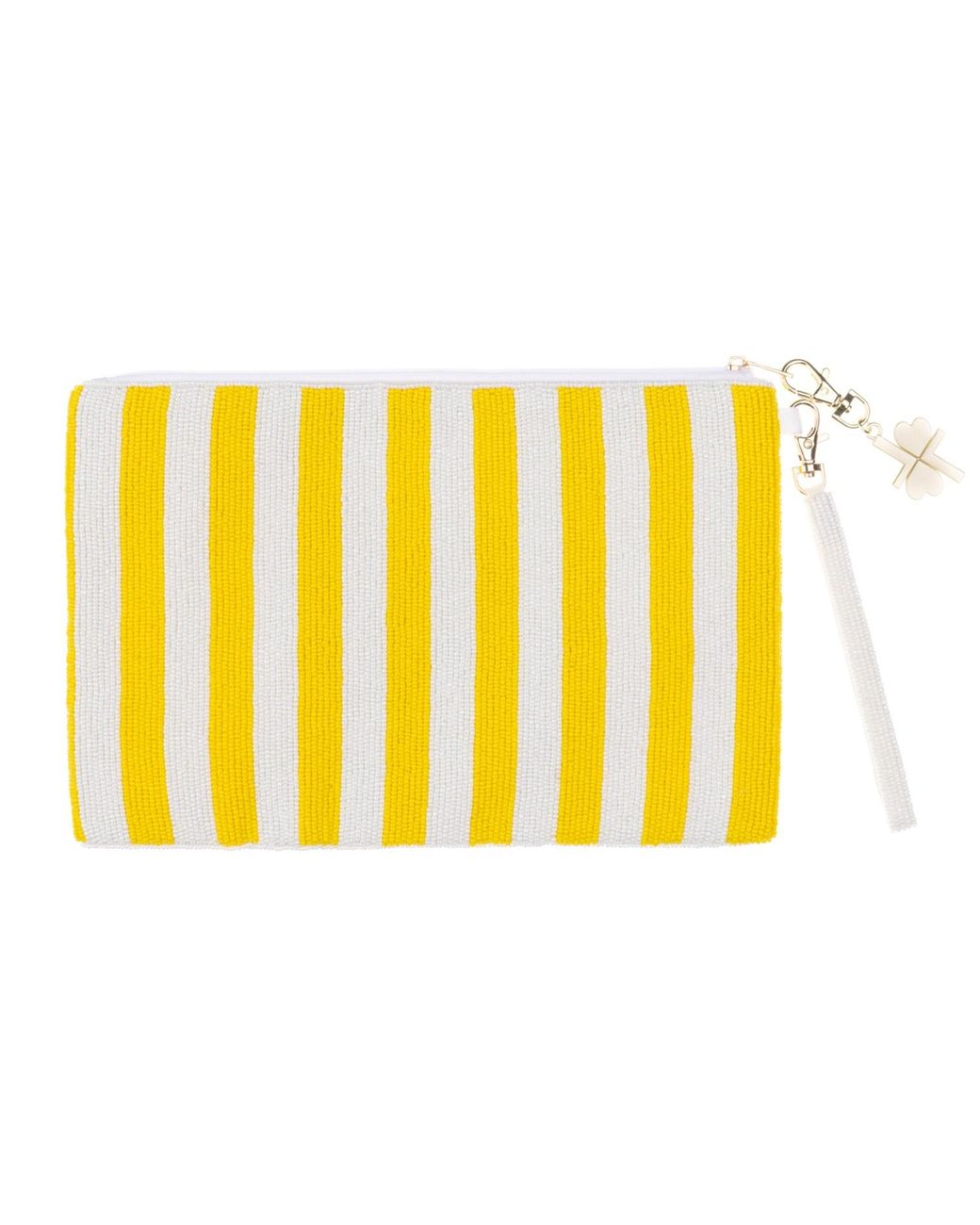Laines London Yellow Summer Lemon Grove Hand Beaded Clutch