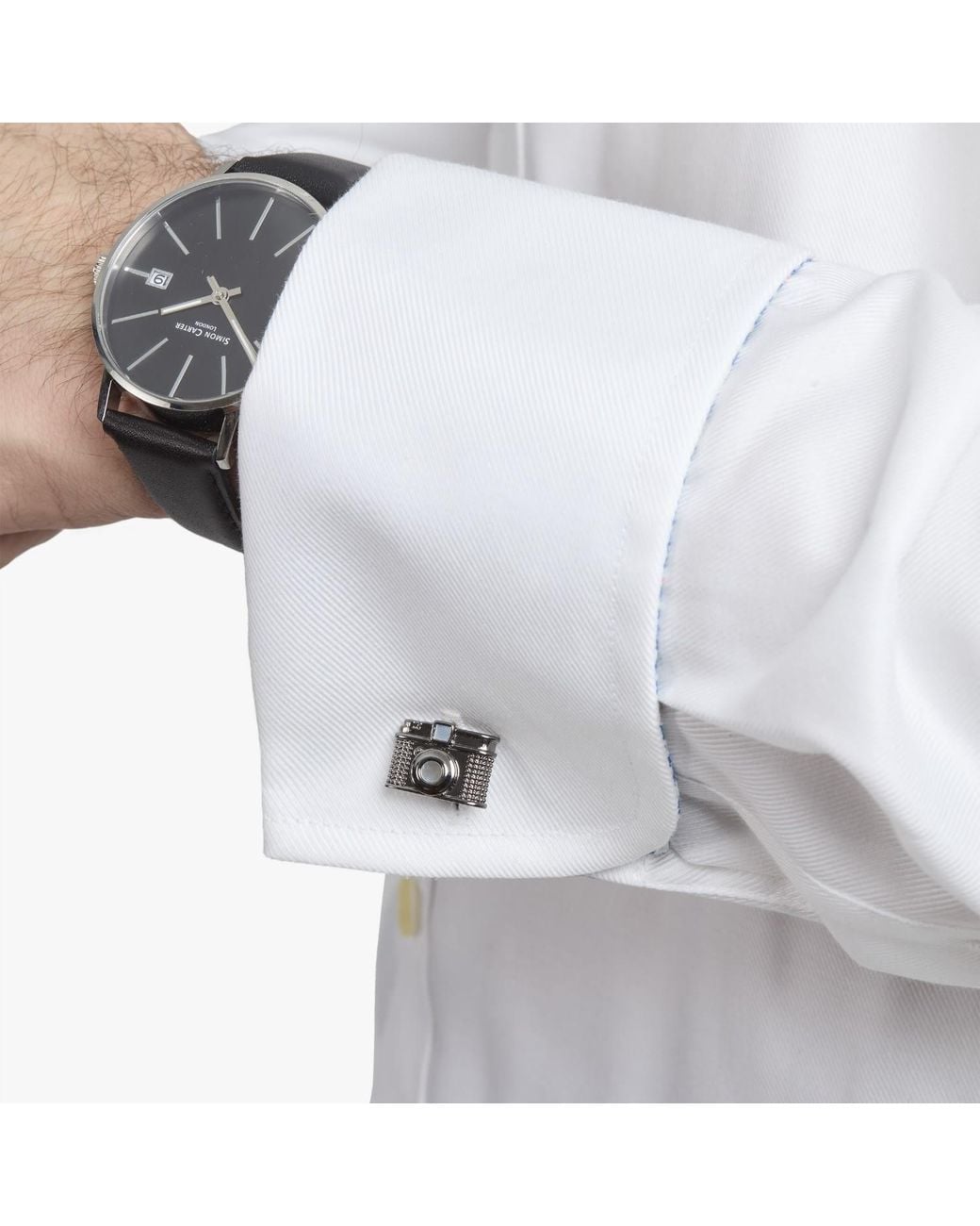 Simon Carter Metallic Vintage Camera Cufflinks for men