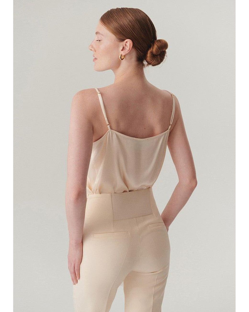 Exquise Natural Neutrals Adalynn Adjustable Thin Strap Blouse