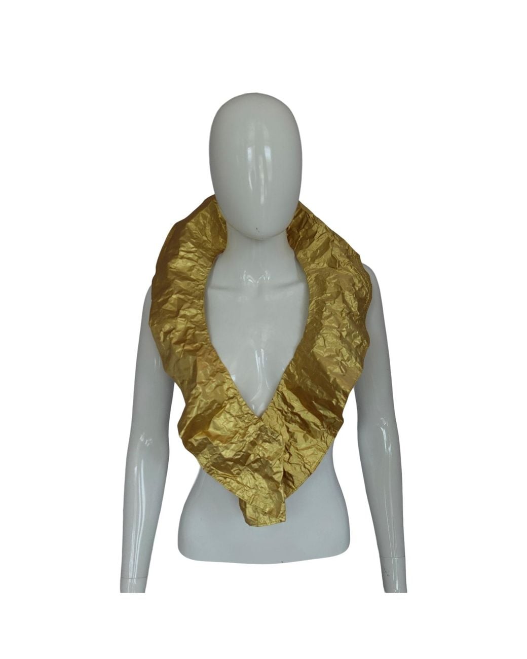 Romer Millinery Green Metallic Silk Circular Collar