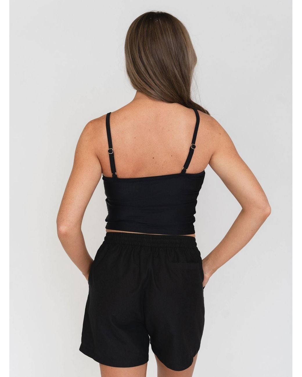 Lime Ricki Swimwear Black Classic Crop Top