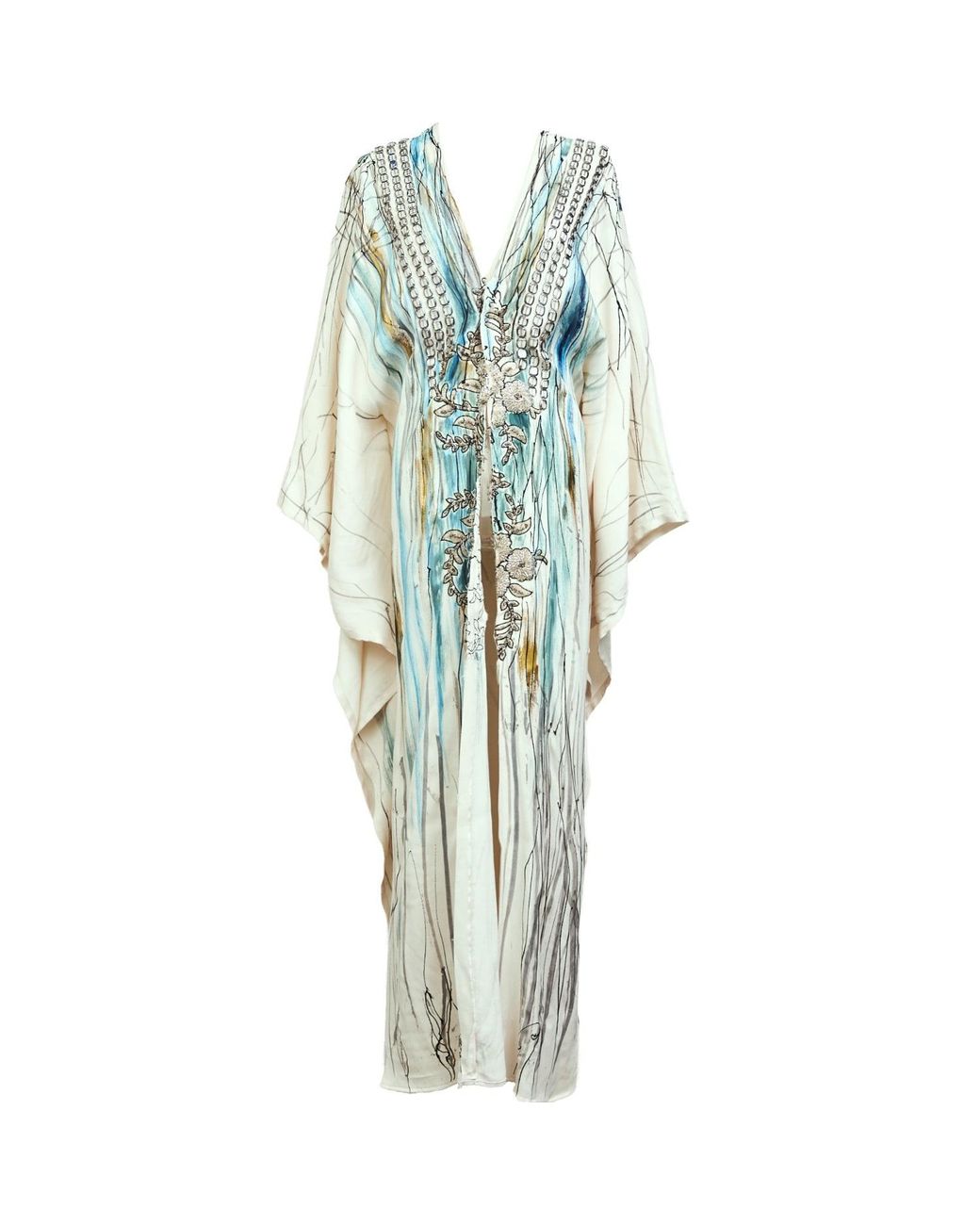 Saniya Khan Blue Aqua Forest Caftan