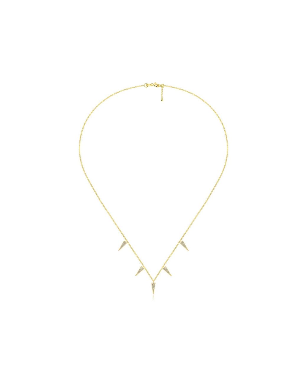 Genevieve Collection Metallic 18K Triangle Shape Diamond Necklace Choker