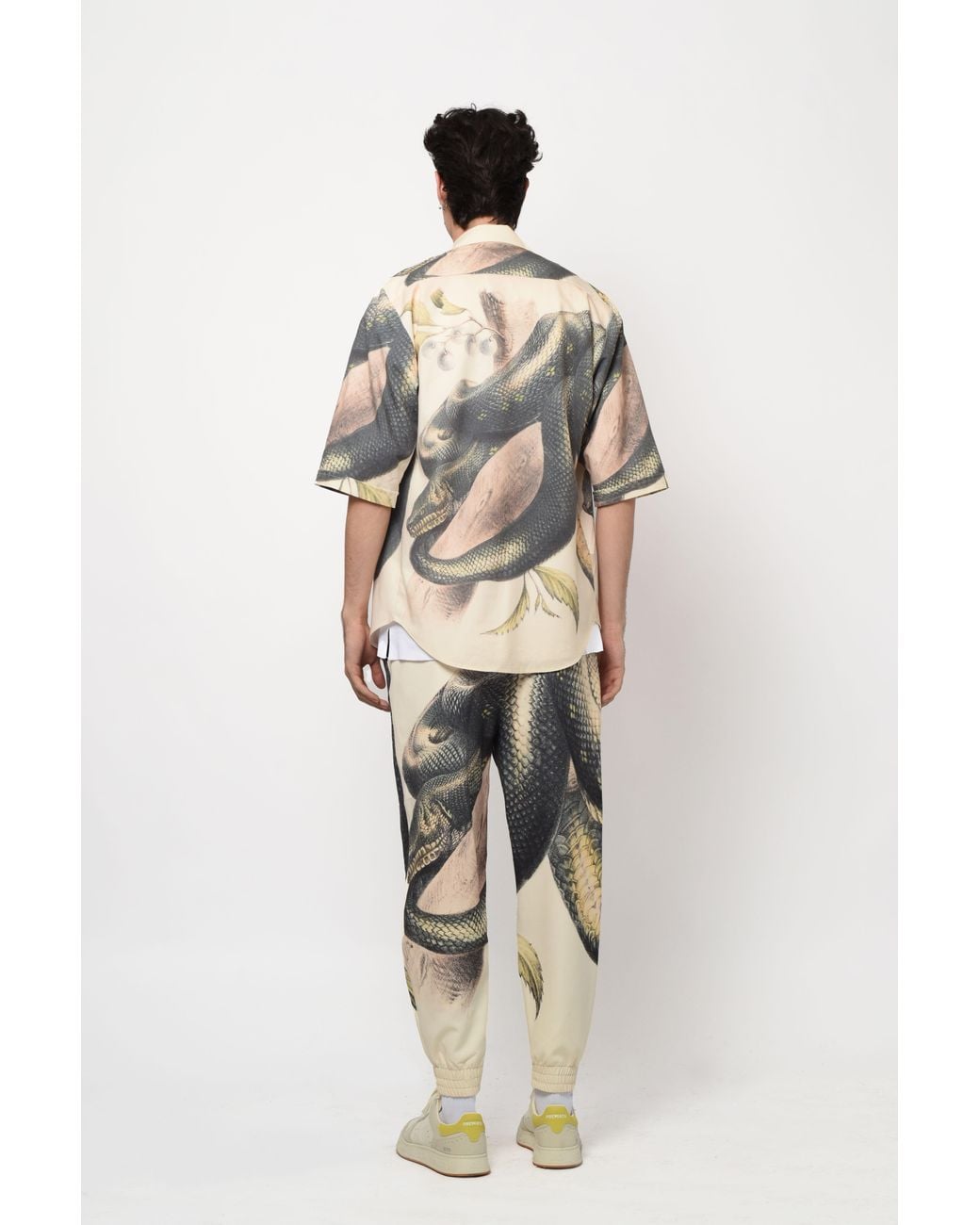mysimplicated Gray Neutrals Short Sleeve Shirt And Trousers Set for men