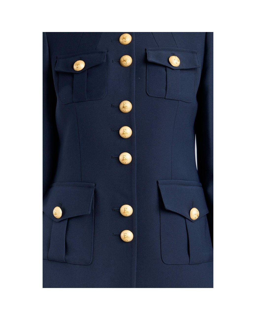 The Extreme Collection Blue Military Jacket With Embroidery