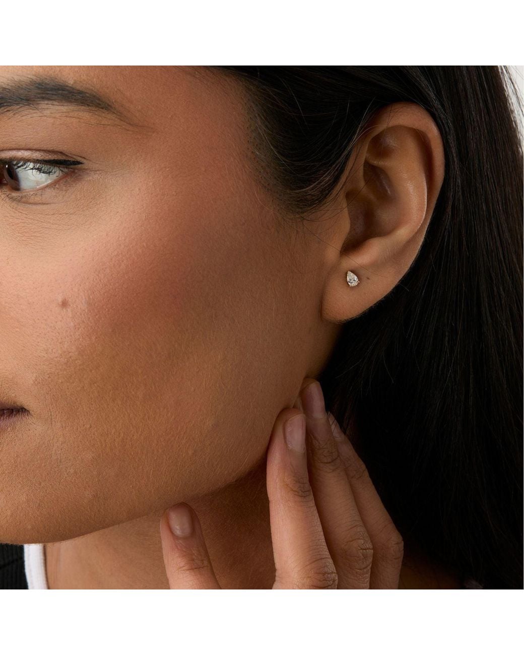 Dolcetto Designs Metallic Lab Grown Diamond Pear Studs