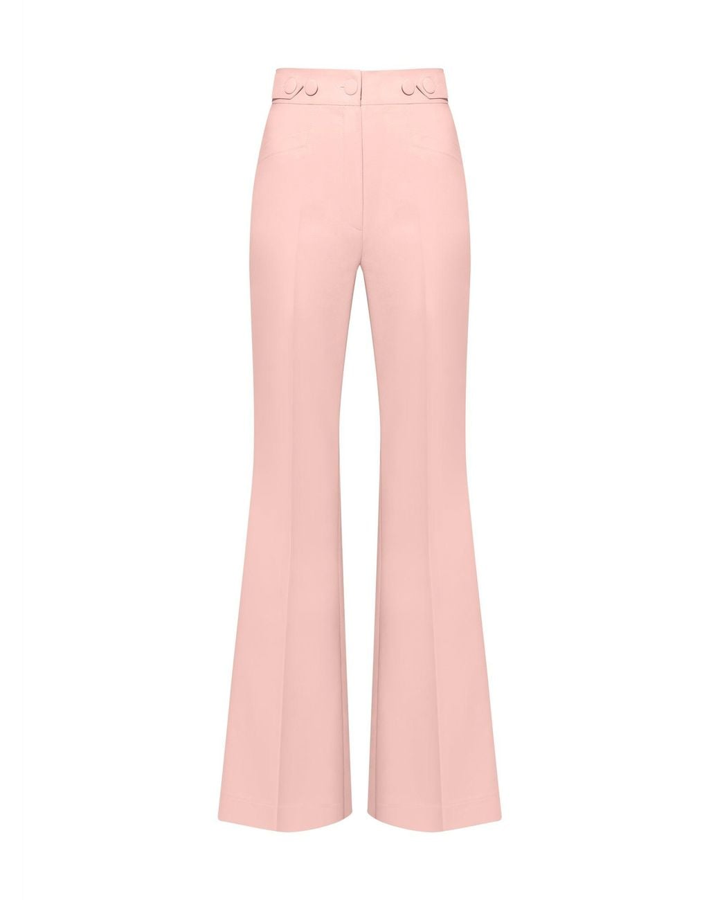 Tia Dorraine Pink Flared Trousers With Adjustable Waist