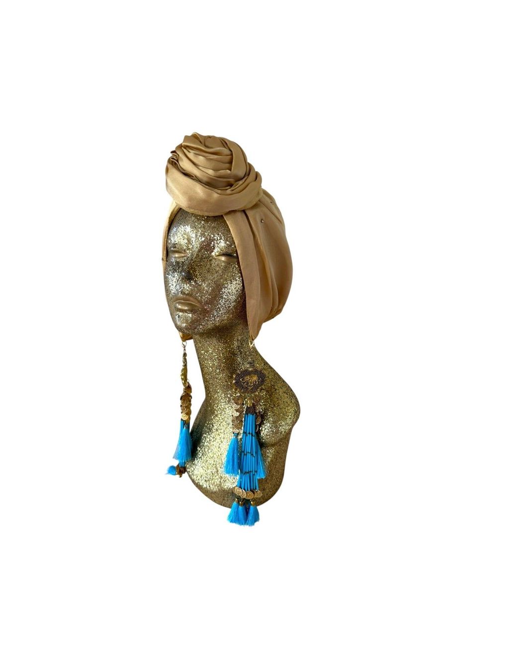 Julia Clancey Yellow Edith Silk Dream Santorini Diamanté Reversible Turban