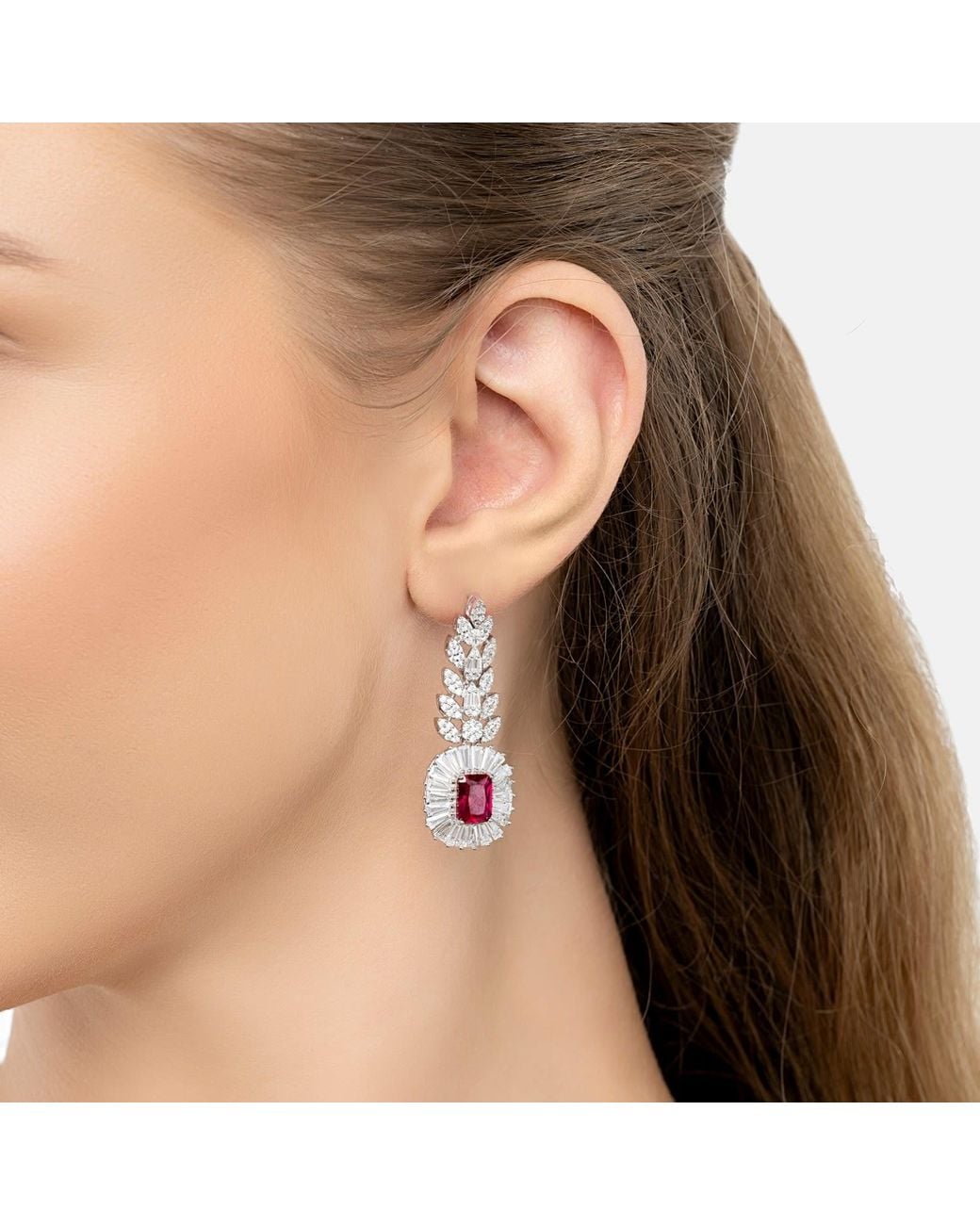 Latelita London Multicolor Countess Gemstone Drop Earrings Ruby
