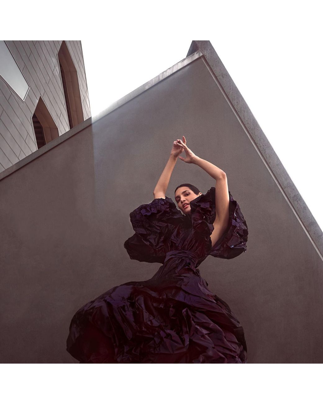 Miro Misljen Black Noir Sculptural Couture Dress